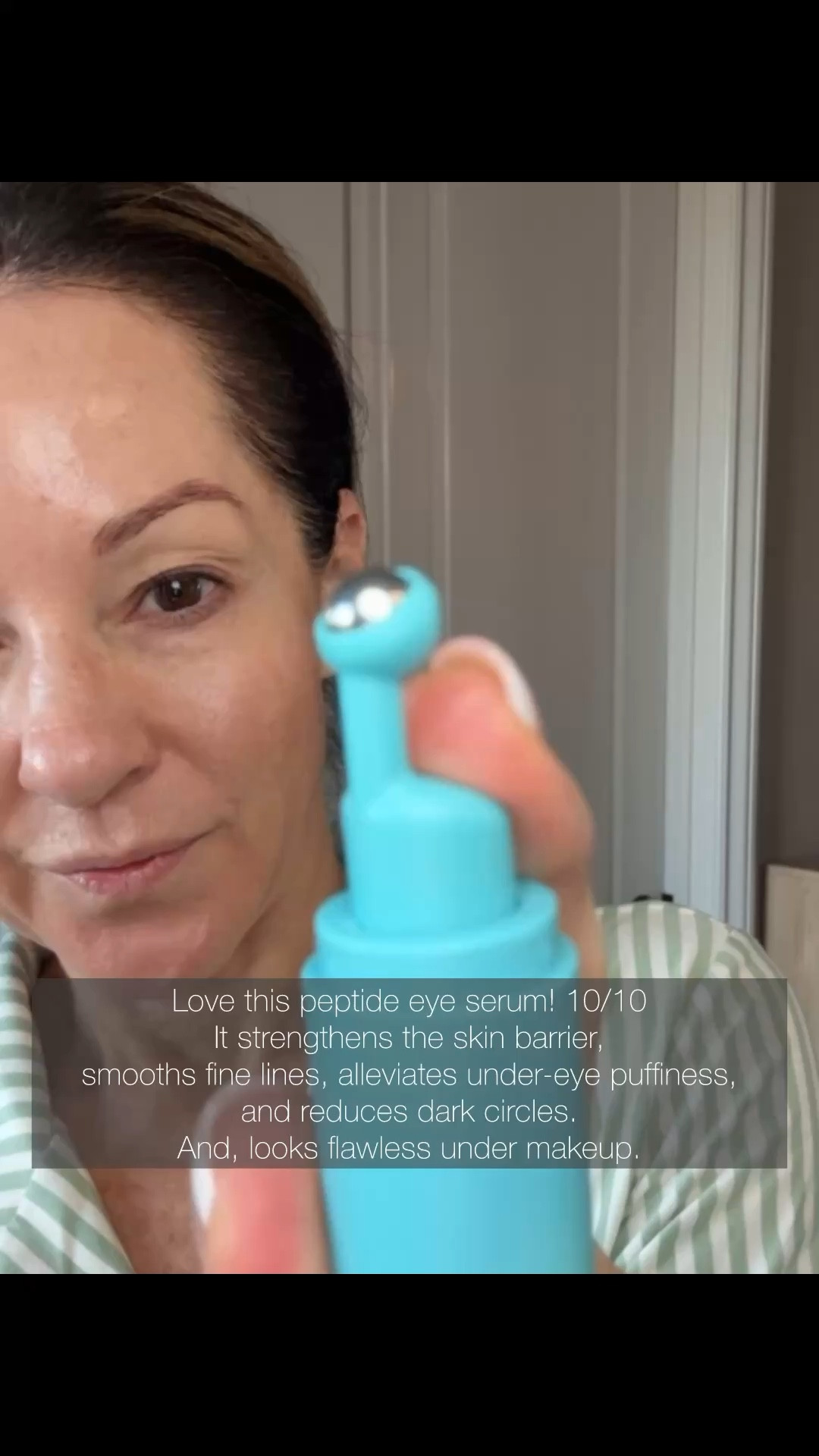 Save 20% code BRIGHTEYES20 thru 4/30  I love this serum! It is fantastic for mature eyes! I use it in the morning instead of using an eye cream, which can pill and cake underneath makeup. This works fantastic!

Multi-purpose formula that strengthens the skin barrier, smooths fine lines, alleviates under-eye puffiness, and reduces dark circles.
Cooling roller ball applicator that stimulates circulation, helps depuff, and ensures effortless, mess-free application.
Lightweight gel texture absorbs quickly without stickiness. Can be layered under any of our eye creams.
Creates a smooth base that layers beautifully under makeup with no pilling.
This is a naturally scented product.

@Eight Saints

https://liketk.it/65gwR

#LTKOver40 #LTKBeauty #LTKSaleAlert