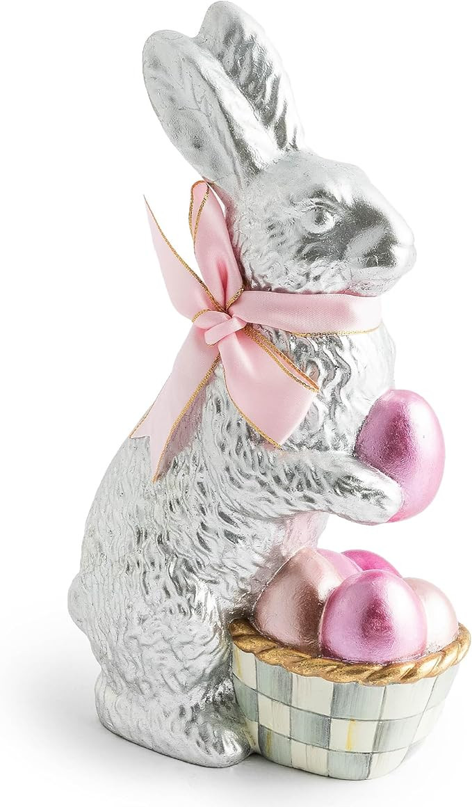 MACKENZIE-CHILDS Touch of Pink Foil Bunny, Cute Bunny Figurine, Spring Rabbit Decor and Easter De... | Amazon (US)
