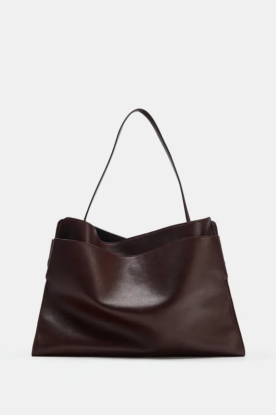 MAXI LEATHER TOTE BAG | Zara UK