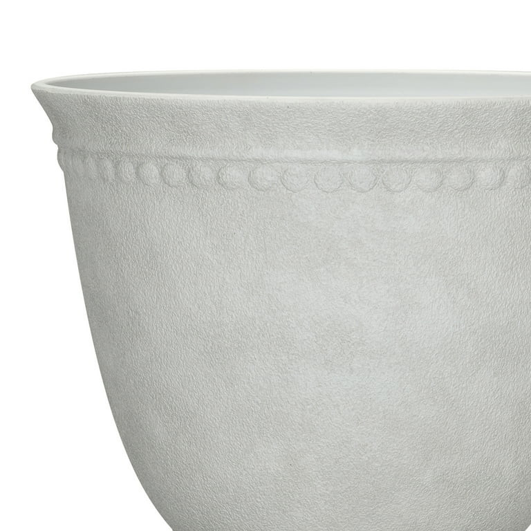 My Texas House Asti White Planter 18-Inch Recycled Resin | Walmart (US)