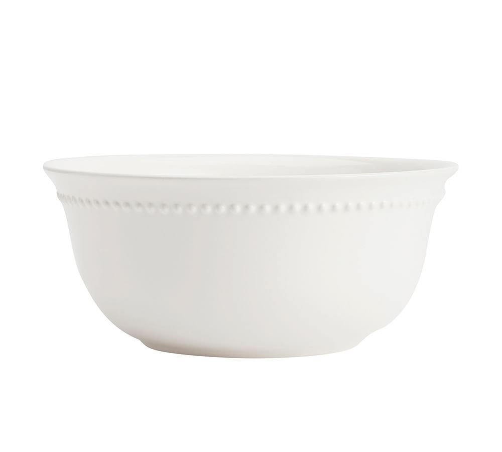 Emma Beaded Stoneware Serving Bowl - White | Pottery Barn (US)