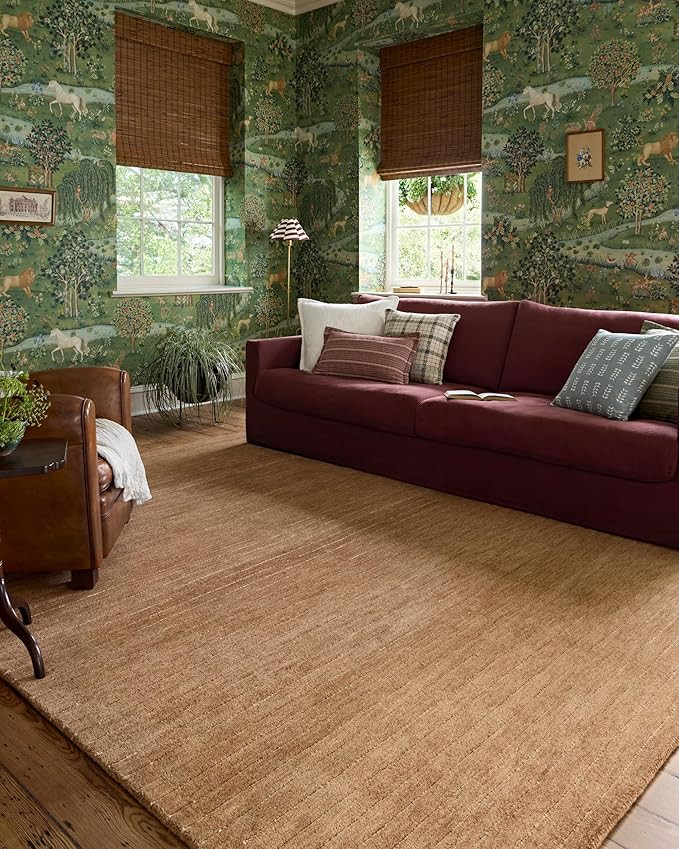 Loloi Chris Loves Julia Henry Collection HEY-01 Rust/Natural 7'-9" x 9'-9", .50" Pile Height, Are... | Amazon (US)