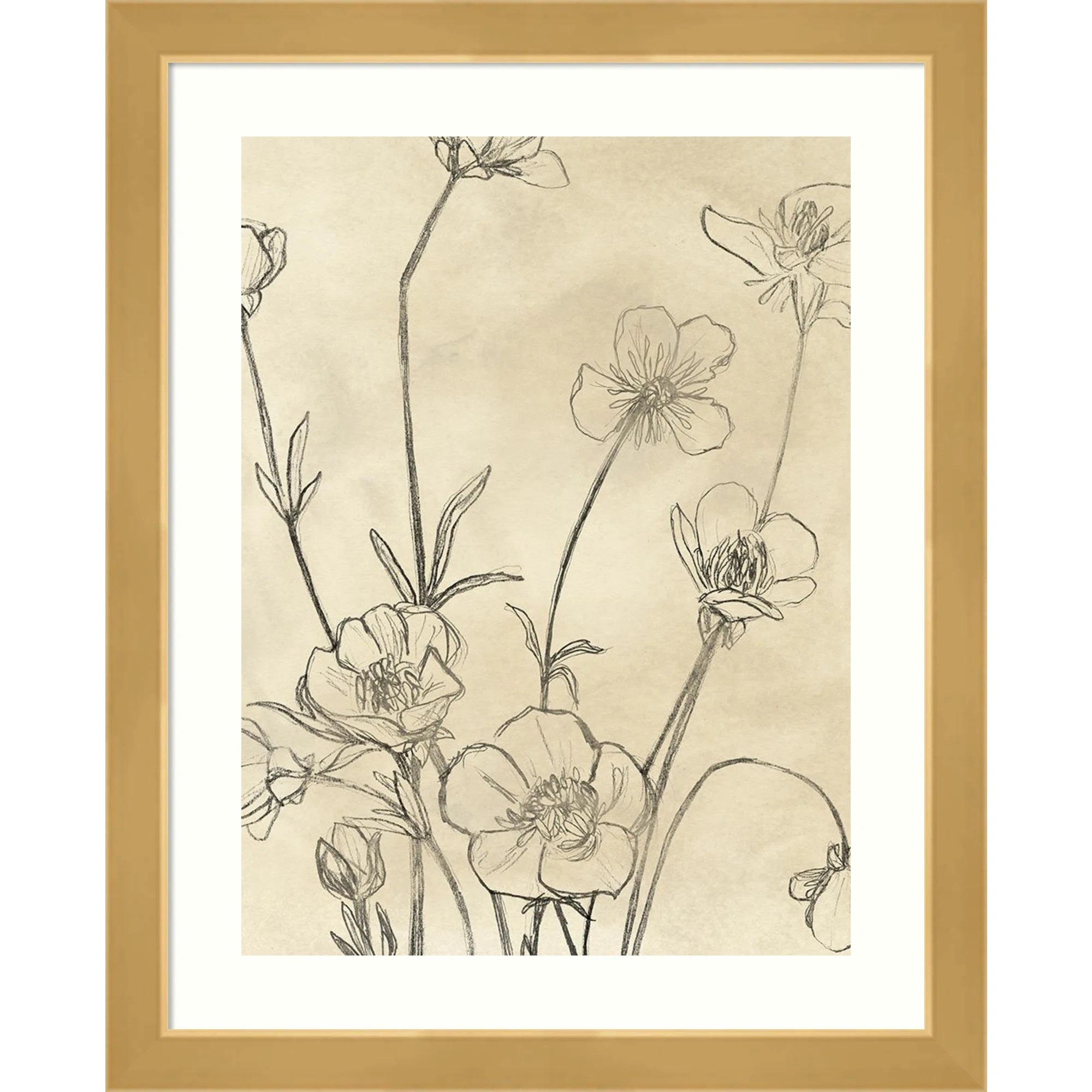 " Vintage Wildflowers I " by June Erica Vess Painting PrintByJoss & Main4.4Rated 4.4 out of 5 sta... | Wayfair North America