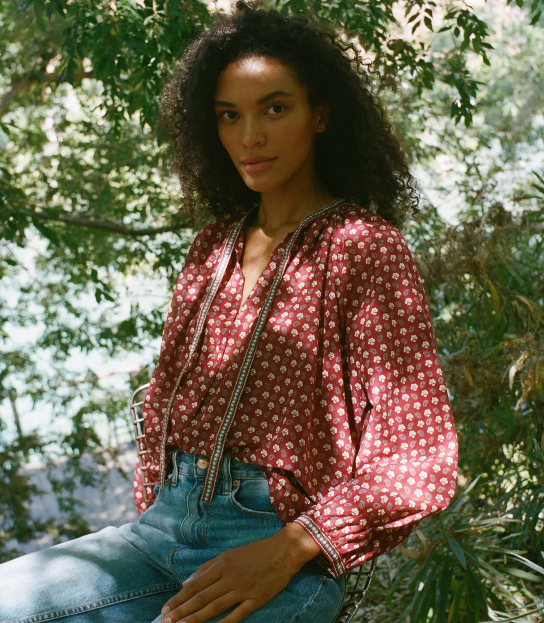 Amina Top - Rouge Countryside Paisley | DÔEN | DOEN