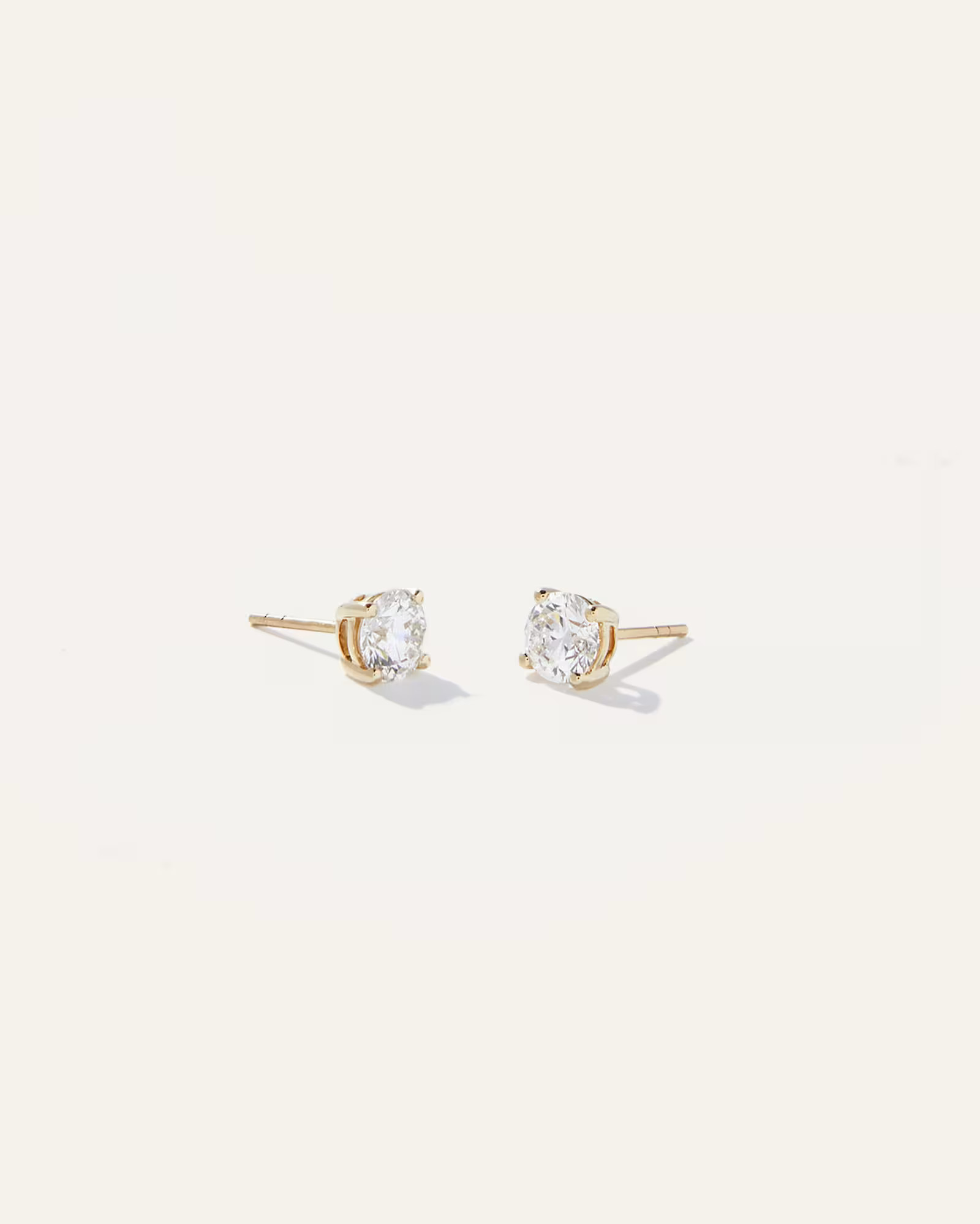 14K Gold Lab Grown Diamond Solitaire Studs in Yellow Gold | Quince