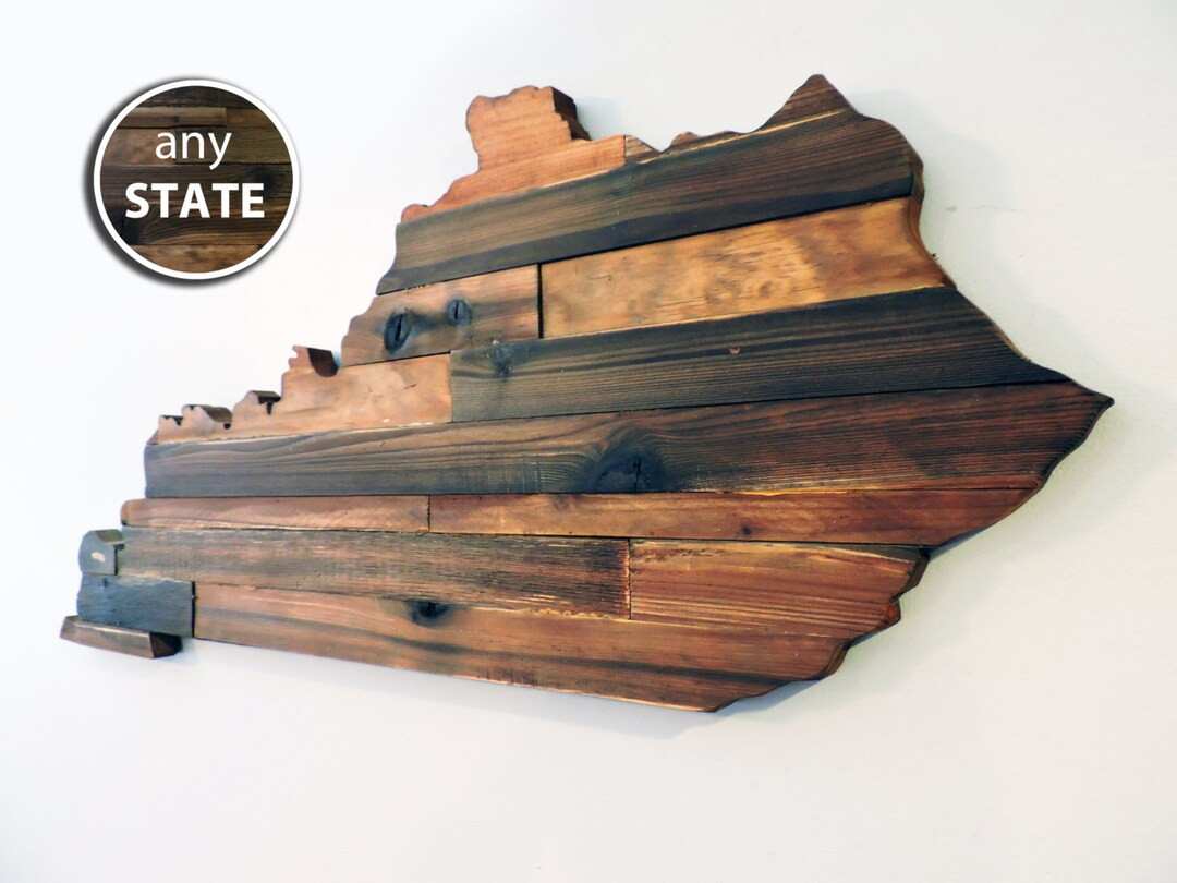 Rustic Wood State Cut Out, Large State Cutout, Wood State Outline, Wooden State Sign, State Art, ... | Etsy (US)