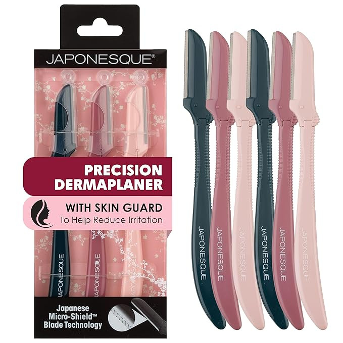 JAPONESQUE Precision Dermaplaner Facial Razors – 2pk 6 Piece Set, Eyebrow and Facial Hair Singl... | Amazon (US)