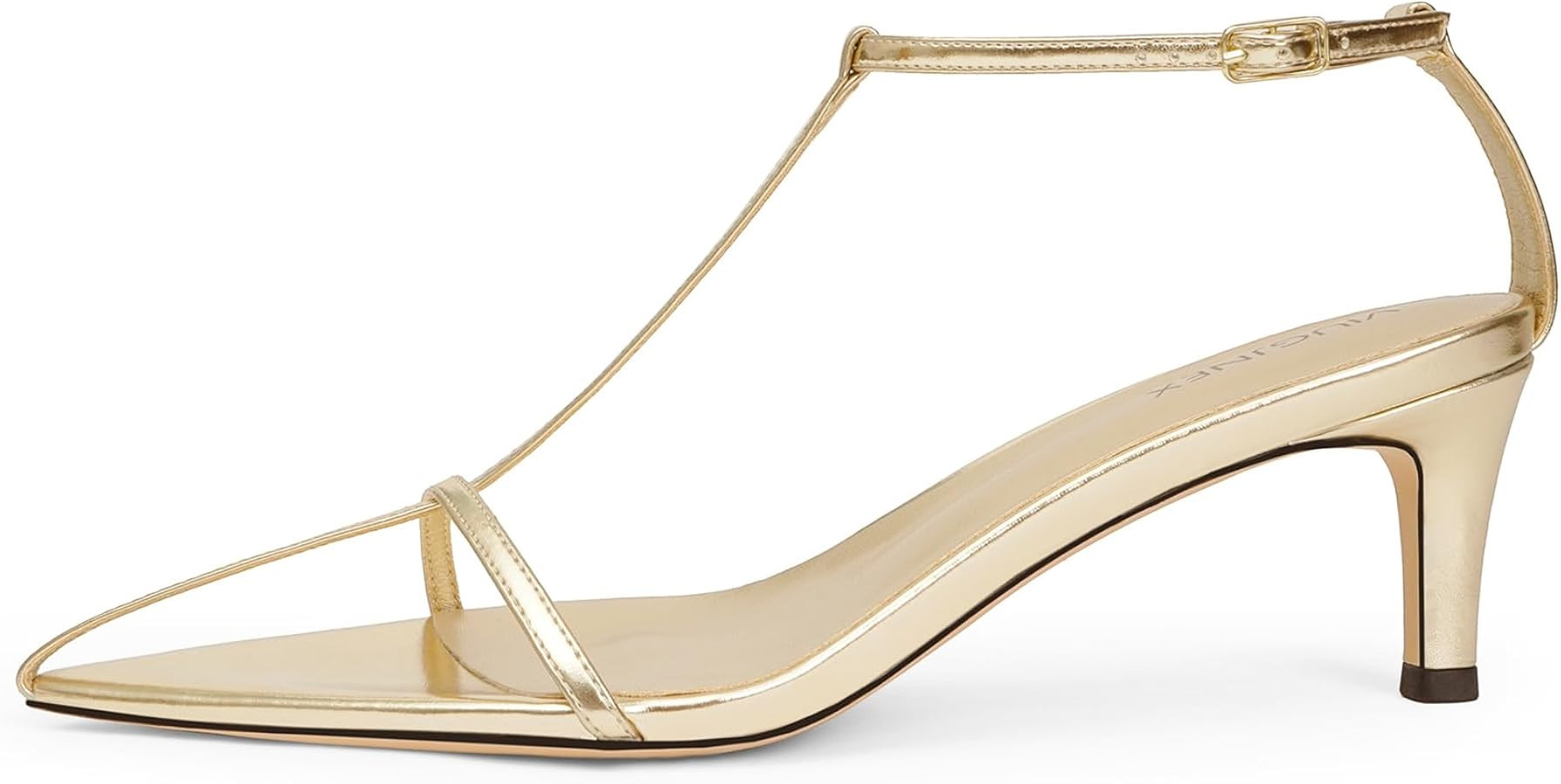 Women's Strappy Heeled Sandals with Pointed Open Toe, Simple T-Strap, Adjustable Ankle Strap, and... | Amazon (US)