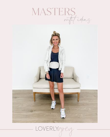 Athlesiure outfit idea for the Masters! Loverly Grey is wearing an XS in the pleated dress and 4 in the jacket! 

#LTKfit #LTKstyletip #LTKSeasonal