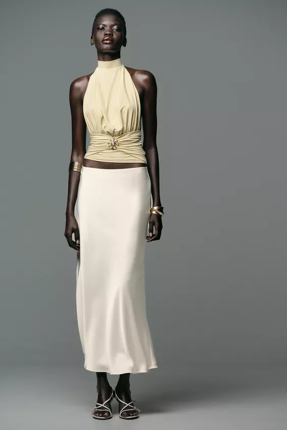 RUCHED POLYAMIDE SUN TOP | Zara US