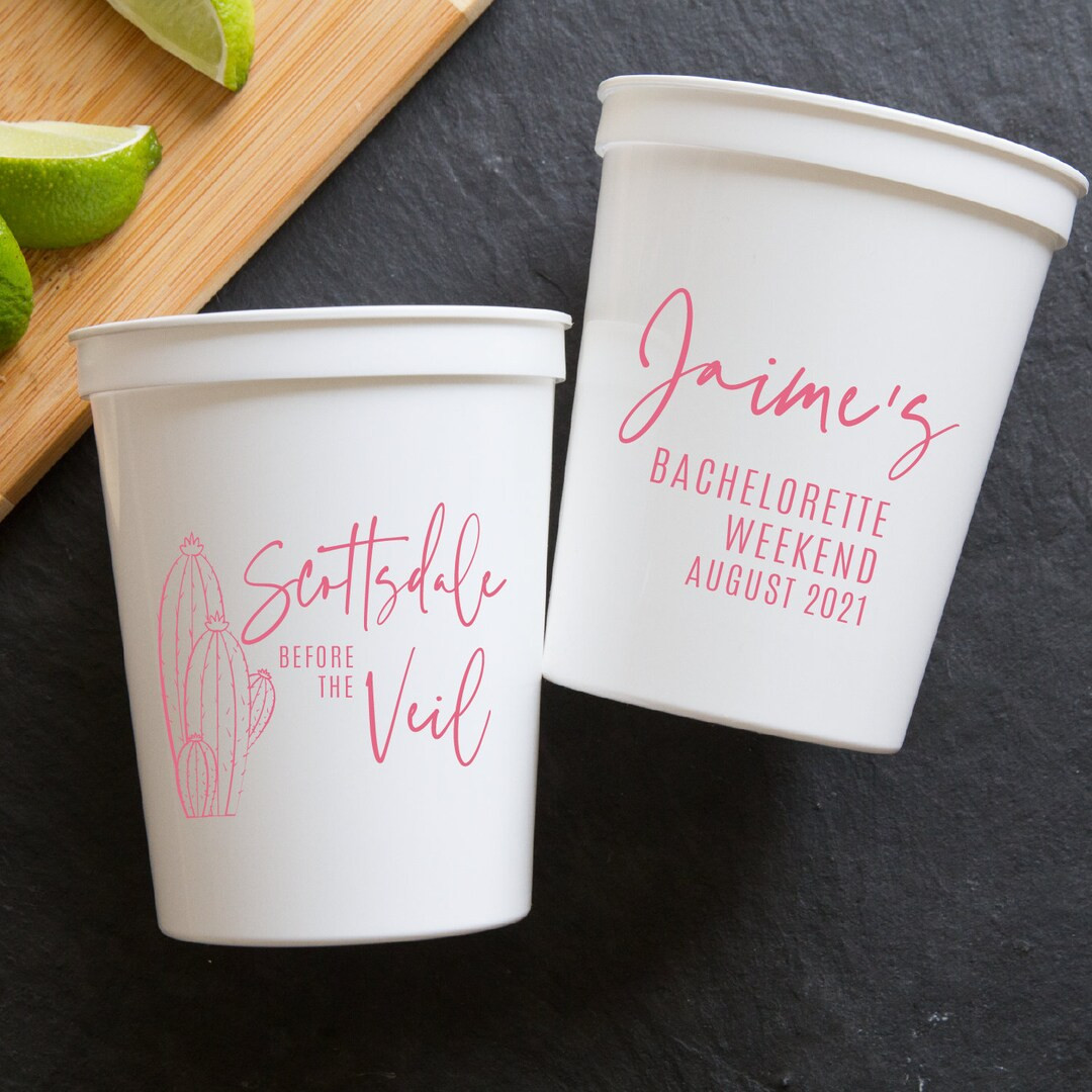 Scottsdale Before the Veil Bachelorette Weekend Personalized Stadium Plastic Cups, Bachelorette P... | Etsy (US)