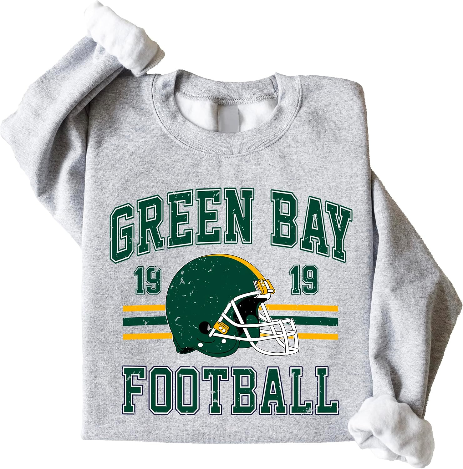 Olive Loves Apple Vintage Green Bay 1919 Football Sweatshirt for Men Women and Kids Distressed Game Day Pullover | Amazon (US)