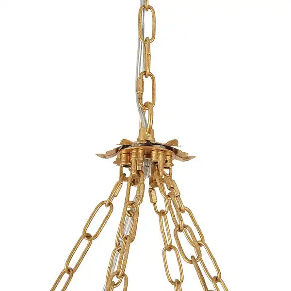 French Vintage Luxe Gold Foiled Bloom Crystal Chandelier 29in Wide - Gold Foiled - 35 Inches | Bed Bath & Beyond