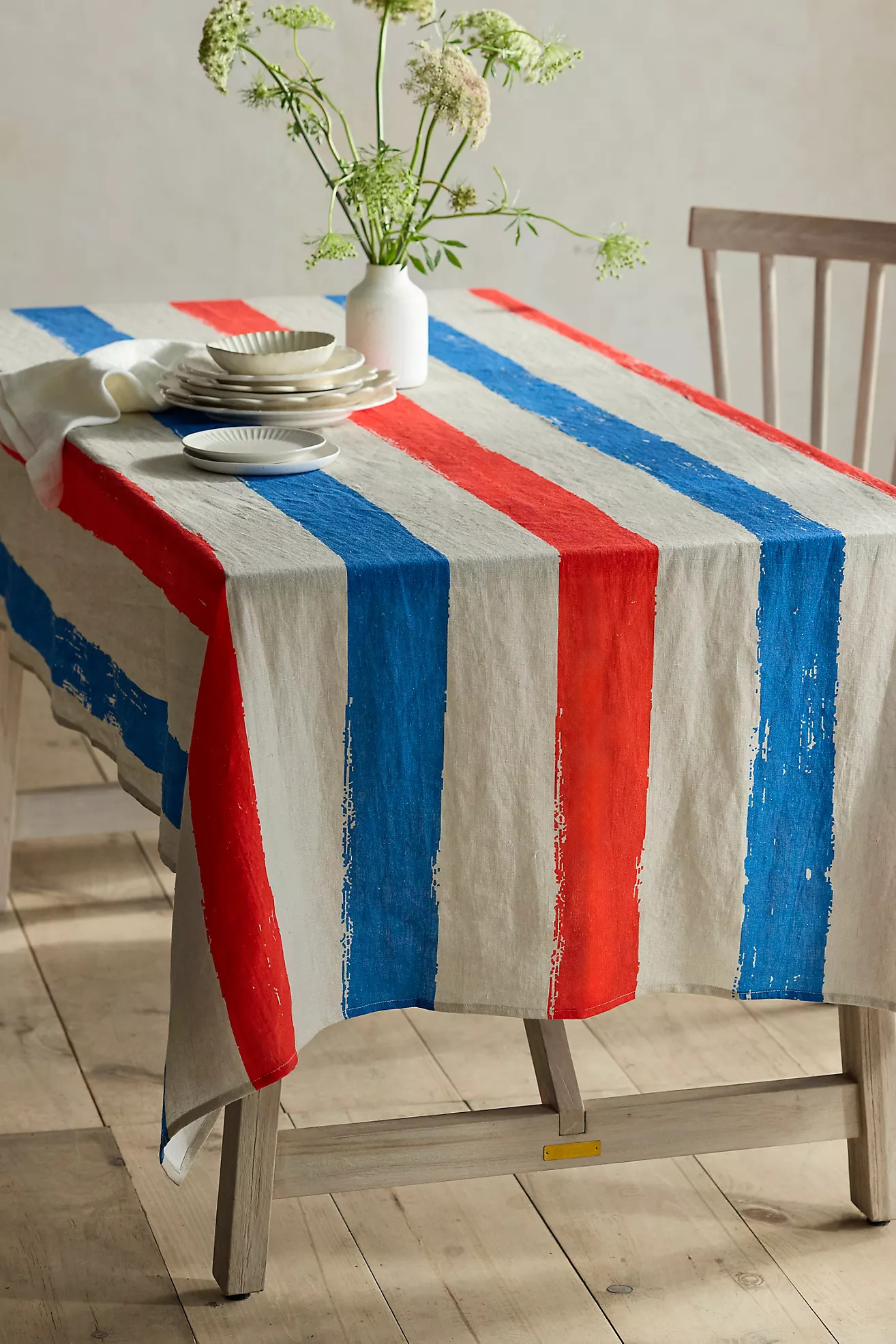 Americana Stripe Linen Tablecloth | Anthropologie (US)