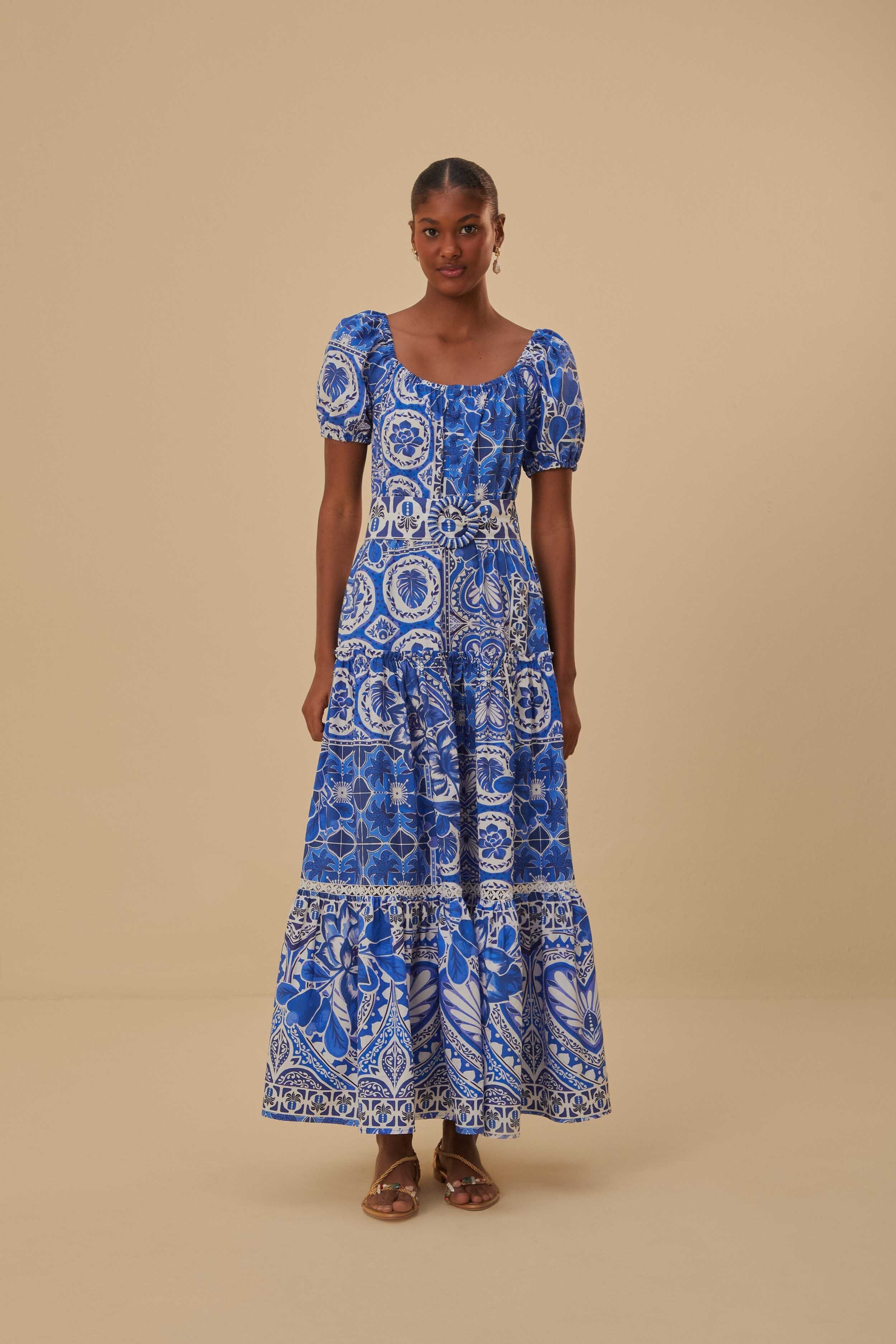 Blue Tile Dream Maxi Dress | FarmRio