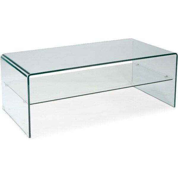 Aurelle Home Glass Coffee Table with Shelf | Bed Bath & Beyond