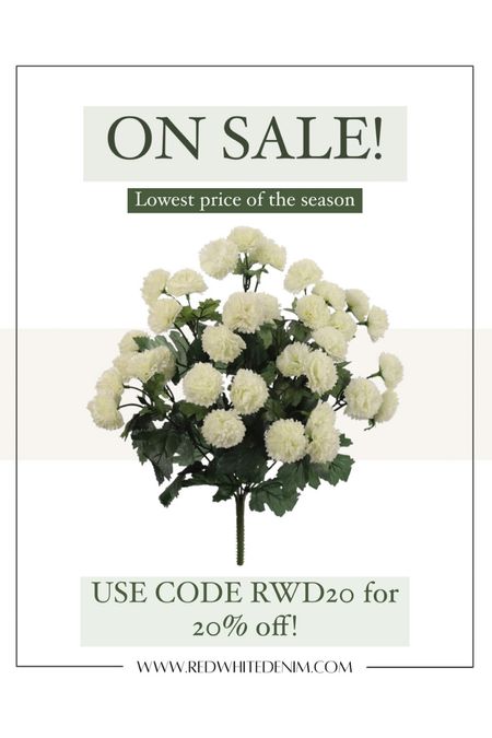 Faux Mums on sale! Use Code RWD20 for 20% off your purchase! 

#LTKSeasonal #LTKhome