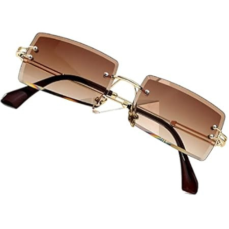 NIDOVIX Rimless Rectangle Sunglasses For Women Men Fashion Frameless UV400 Protection Lens Glasse... | Amazon (US)