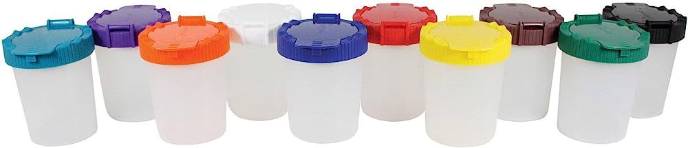 Sargent Art 22-1610 No-Spill Paint Cups with Flip Open Lids, Set of 10 | Amazon (US)