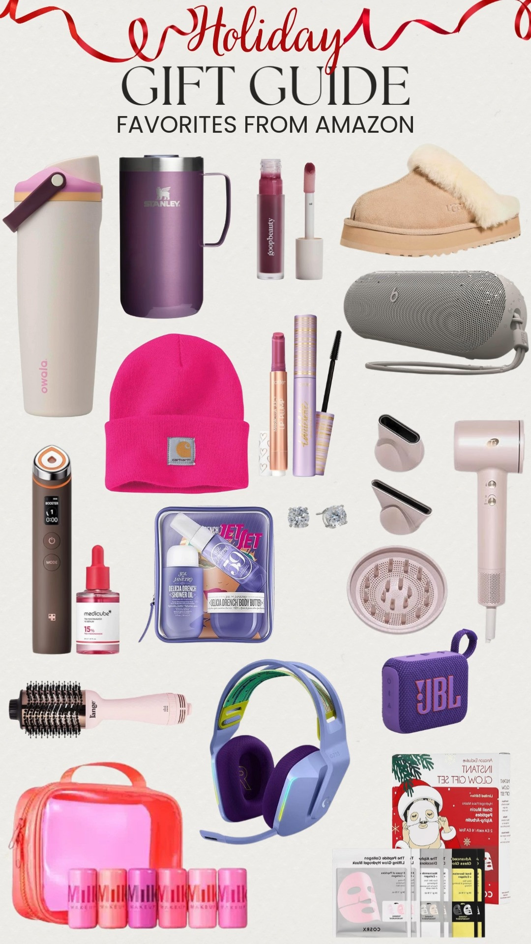 Holiday Gift Guide Favorites From Amazon 🎁✨
Portable speakers, wireless headphones, stud earrings, cozy slippers, and all the everyday essentials like a cute water bottle, coffee mug, and lip gloss. Plus must have skin care, a Carhartt hat, and a top rated blow dryer! They are all perfect gifts for the ladies on your list! 

 #LTKGiftGuide #LTKBeauty