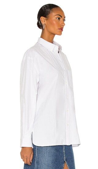 Zahra Button Up Shirt in White | Revolve Clothing (Global)