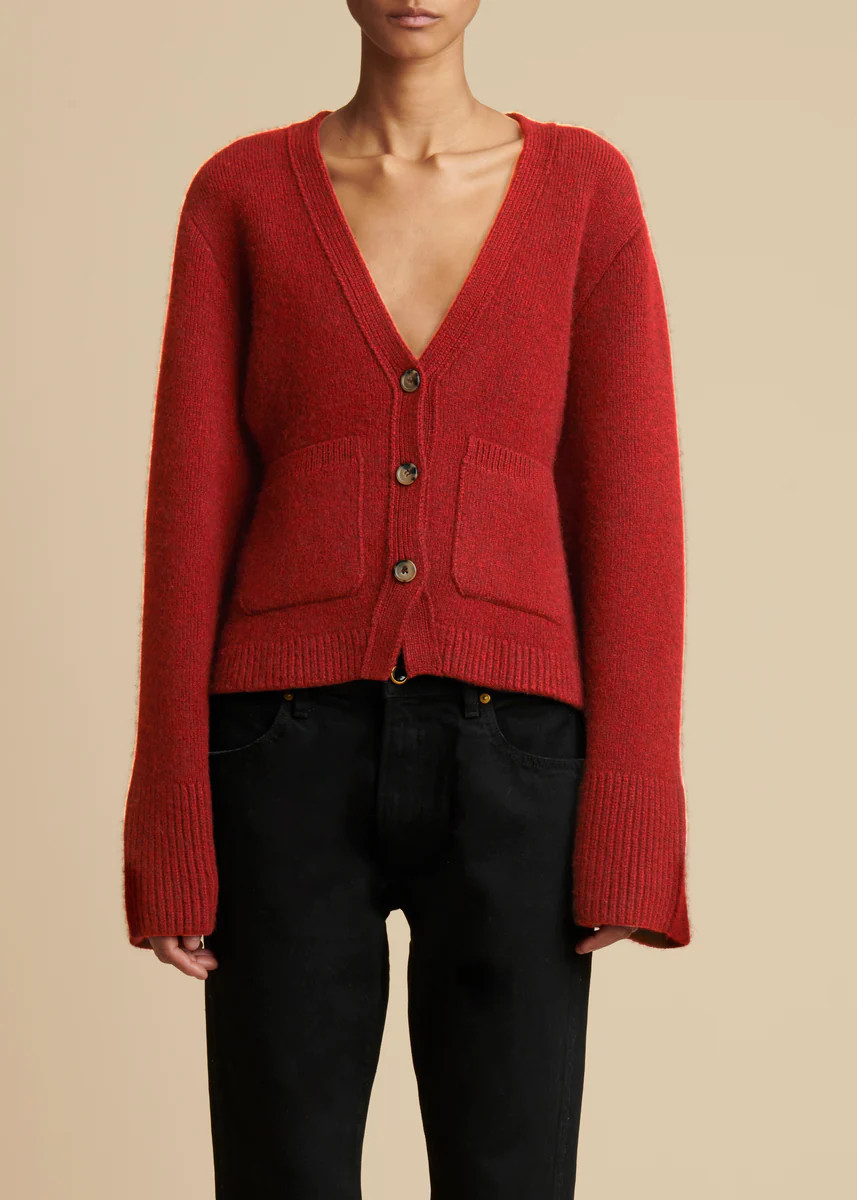 The Scarlet Cardigan in Carmine | Khaite