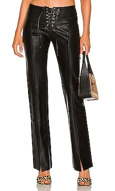 Miaou Element Lace Up Pant in Black from Revolve.com | Revolve Clothing (Global)