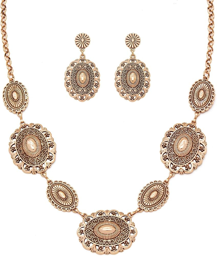 TOPACC Western Jewelry Set for Women Cowgirl Western Necklace with Earrings | Amazon (US)