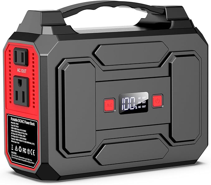 Portable Power Station Bank 146Wh 200W Peak(100W Rated), Solar Powered Power Bank with AC Outlet ... | Amazon (US)