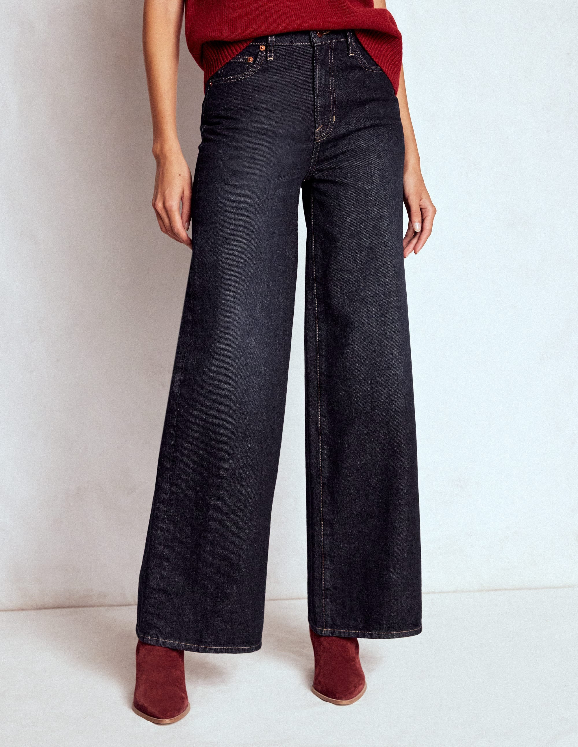 Relaxed Wide Leg Jeans-Indigo | Boden UK