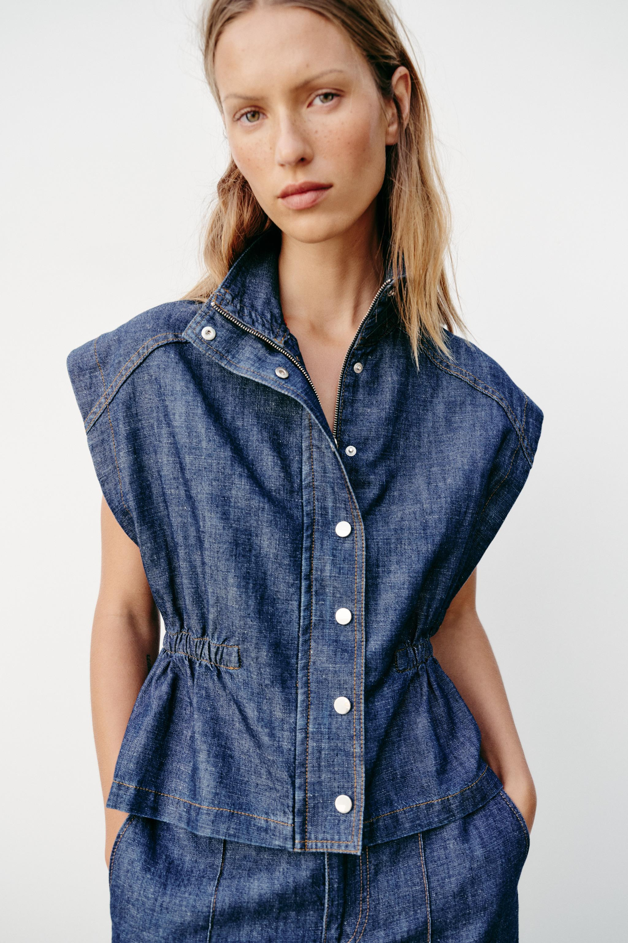 LINEN VEST WITH ELASTIC WAIST | Zara US