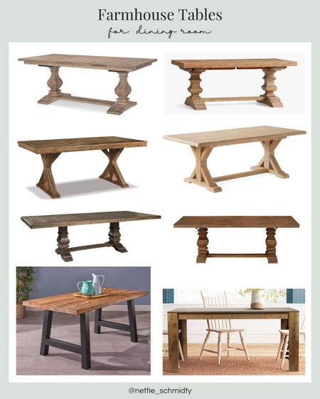 Holidays mean gatherings around the dining room table. I love a long wooden farmhouse table in the dining room 🤍 extendable and dining tables with leaf inserts are always a plus in my book! I’ve rounded up some of my favorite farmhouse style dining tables. My dining room table is marked as the exact product ☺️

Pottery barn, wayfair, Walmart, Serena & Lily, Ashley Furniture, dining room furniture, farmhouse style, neutral home 

#LTKfamily #LTKHoliday #LTKhome