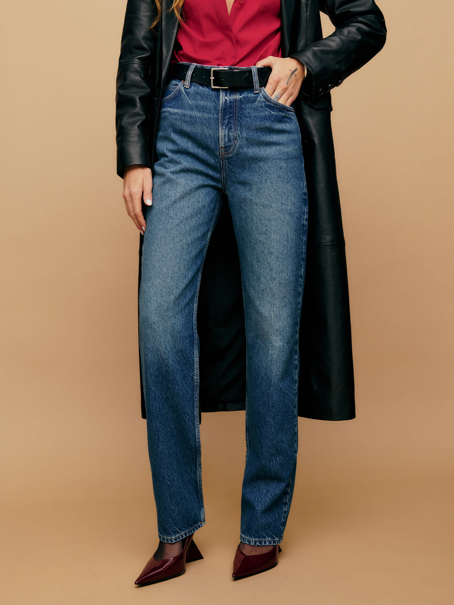 Abby High Rise Straight Jeans | Reformation (Global)