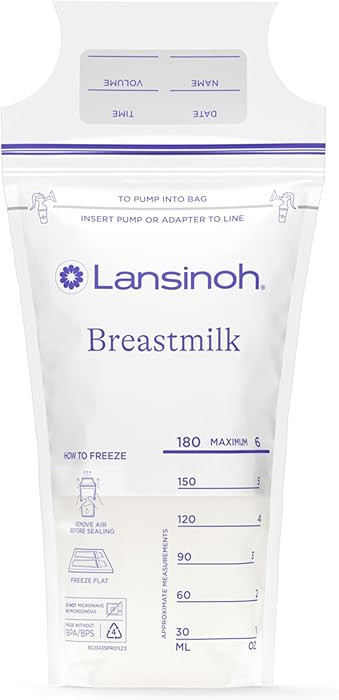 Lansinoh Breastmilk Storage Bags, 200 Count Value Pack, Baby Essentials, Leak-Proof, Fast Freeze ... | Amazon (US)