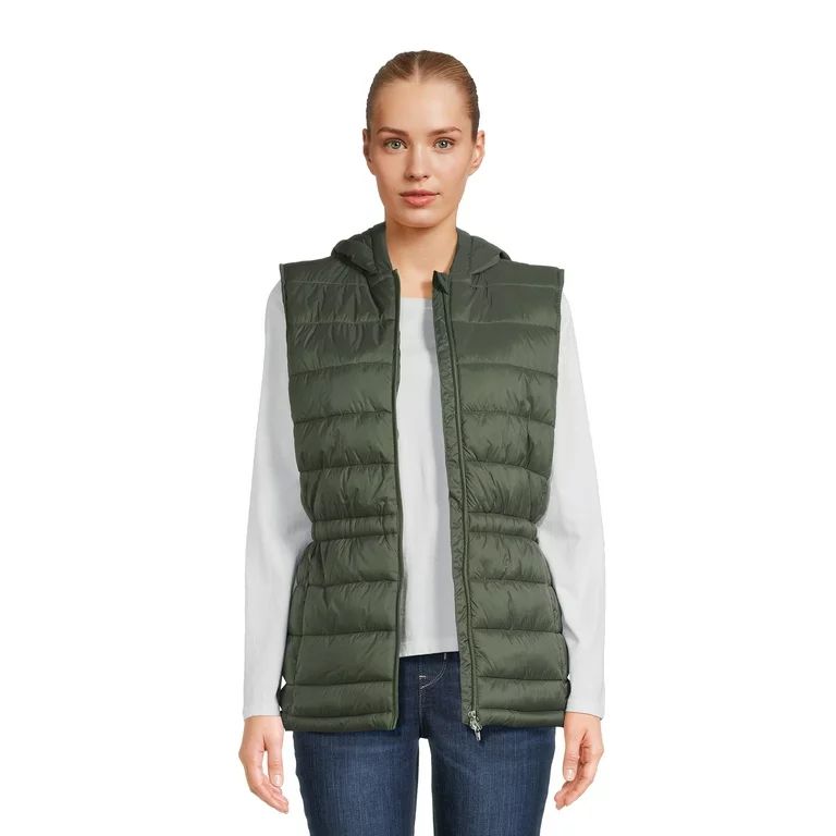 Swiss Tech Women's Hooded Vest with Cinched Waist - Walmart.com | Walmart (US)