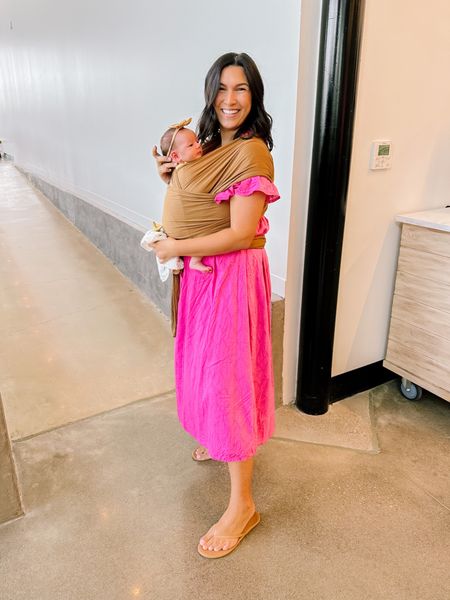 Church outfit for nursing moms 🩷 

Dress - nursing friendly and bump friendly!!! Has zippers for quick boob access 

Baby wraps - I've used this brand since Emmett was born 🫶🏼

#LTKbaby #LTKbump #LTKunder100
