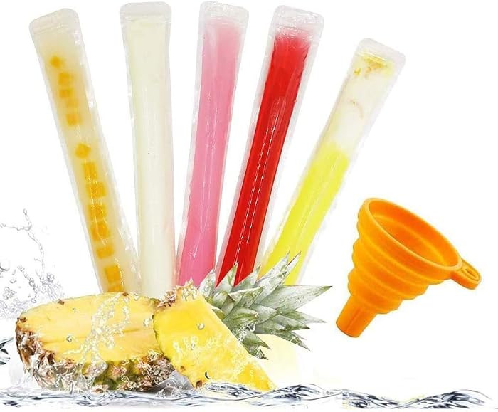 FEBSNOW 160 Disposable Ice Popsicle Mold Bags Freezer Tubes With Zip Seals | Amazon (US)