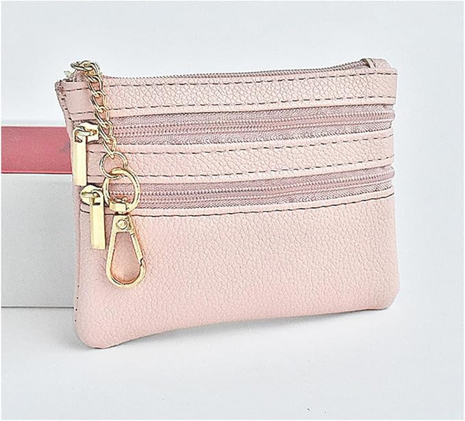 Coin Purse, Women's Zipper Compact Wallet - Mini Pouch Change Wallet with Keychain - Pocket Organ... | Amazon (US)