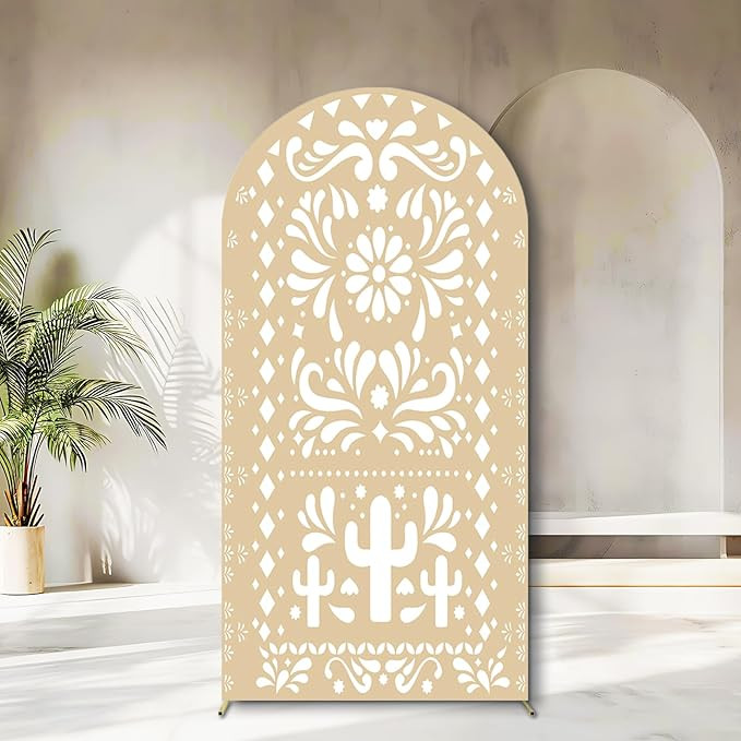 Sensfun Mexican Arch Backdrop Cover Baby Shower Photo Background Decor,2-Sided Round Top Chiara B... | Amazon (US)