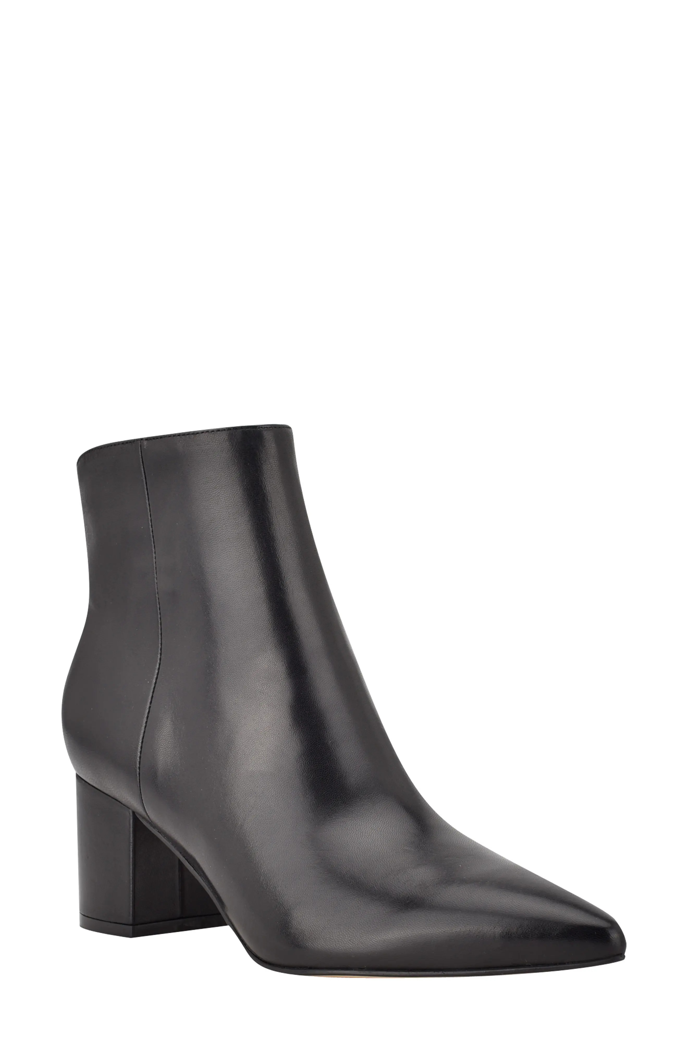 Marc Fisher LTD Jojo Pointed Toe Bootie, Size 6 in Black Leather at Nordstrom | Nordstrom