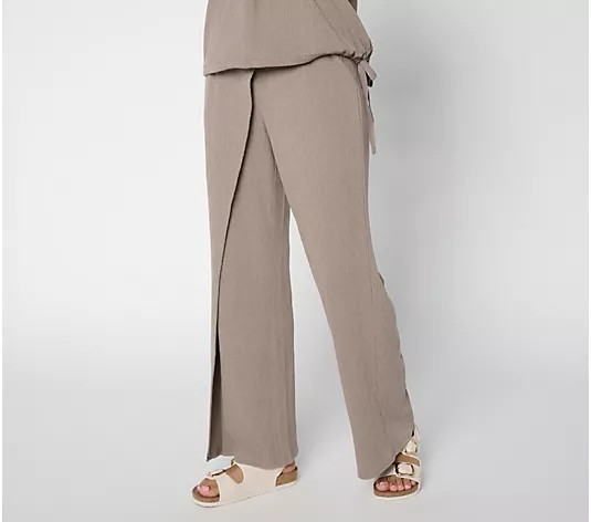 Peace Love World Boheme Regular Textured Knit Pants - QVC.com | QVC