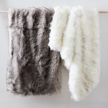 Faux Fur Brushed Tips Throw (In-Stock & Ready to Ship) | West Elm (US)