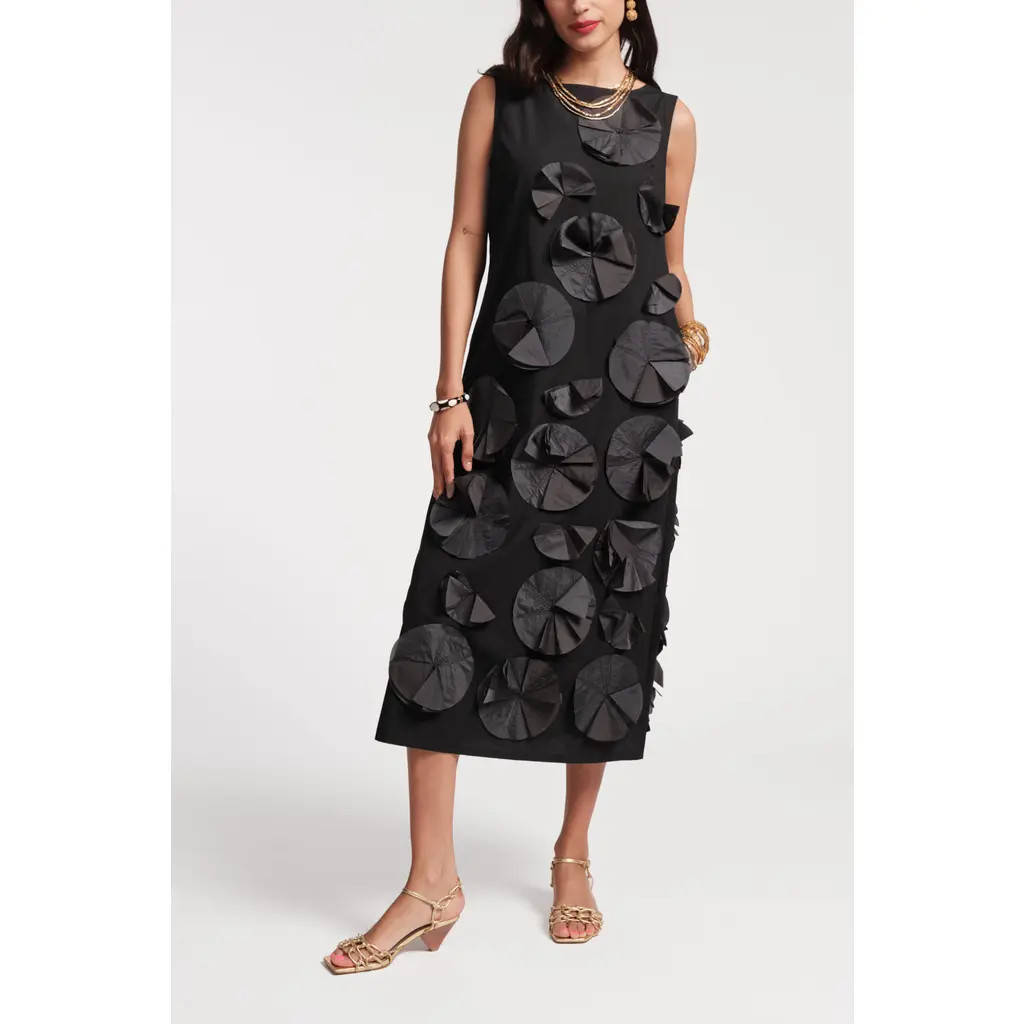Frances Valentine Origami Flower Dress in Black at Nordstrom, Size X-Large | Nordstrom