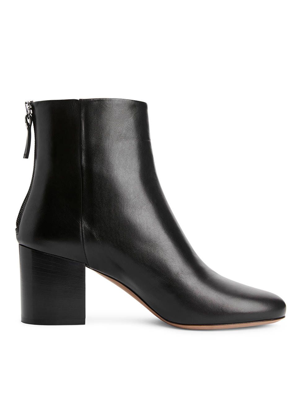 Mid-Heel Leather Boots | ARKET