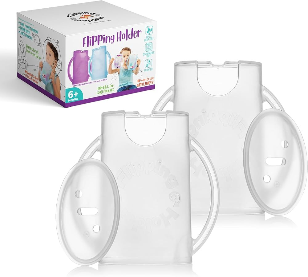 2-in-1 Baby Food Pouch & Juice Box Holder (2-pack) - No-Squeeze, Food-Safe Container with easy-gr... | Amazon (US)