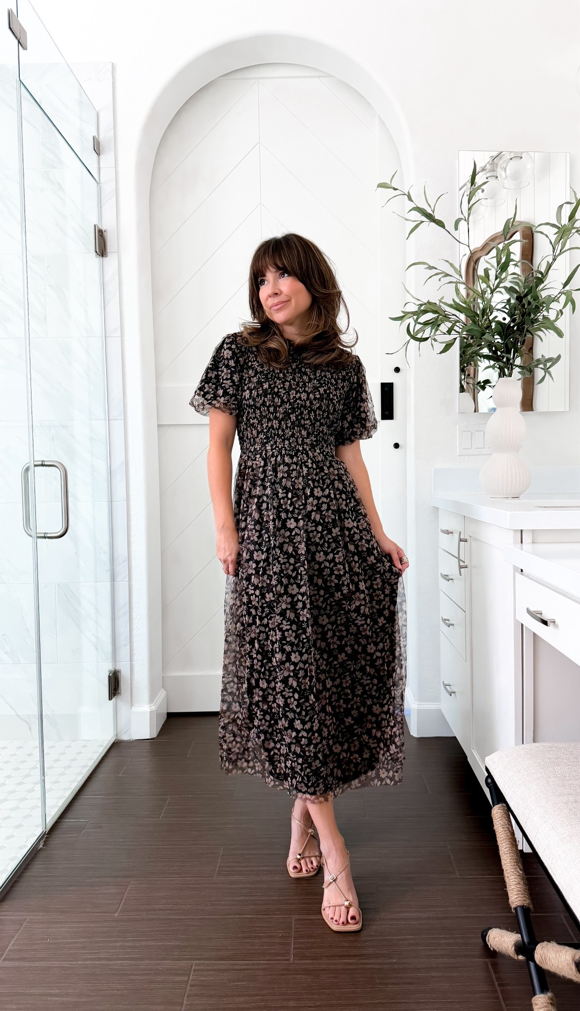 A petite-friendly floral dress that works for every winter event.
Smocked bodice, soft sleeves, and a length that hits perfectly on my 5’2 frame.
Easy to dress up for holiday gatherings, date nights, or winter weddings. 

Dress small 

#LTKParties #LTKPetite #LTKHoliday