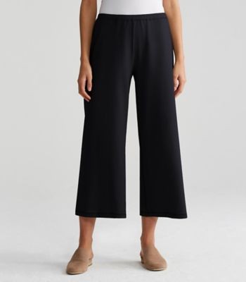 Organic Cotton Stretch Jersey Cropped Wide-Leg Pant | Eileen Fisher