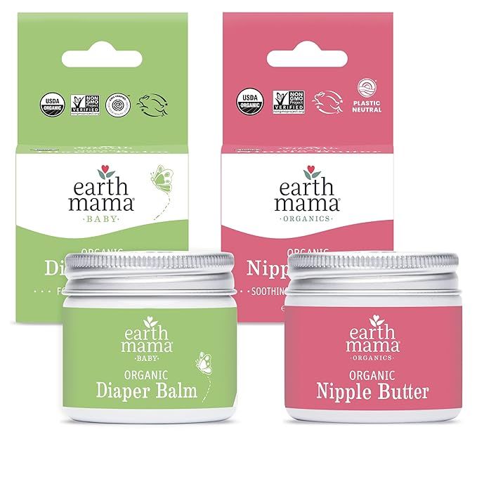 Organic Nipple Butter™ + Organic Diaper Balm | Earth Mama's Sensitive Skincare BFF Breastfeedin... | Amazon (US)