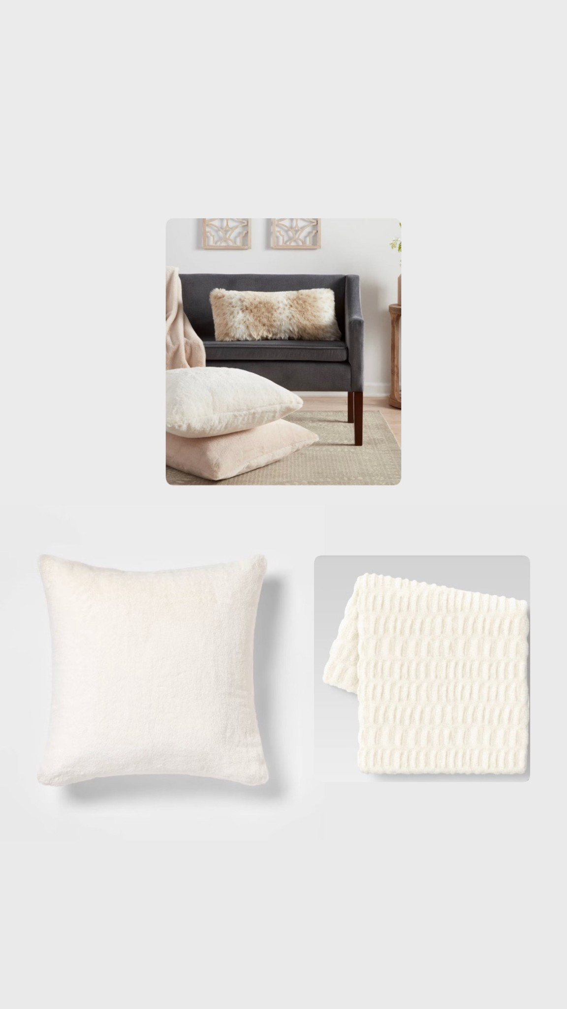 Fair fur blankets & pillows. 
All washable & the coziest!!
We fight over these in our home❤️

#target

#LTKGiftGuide #LTKHome #LTKHoliday