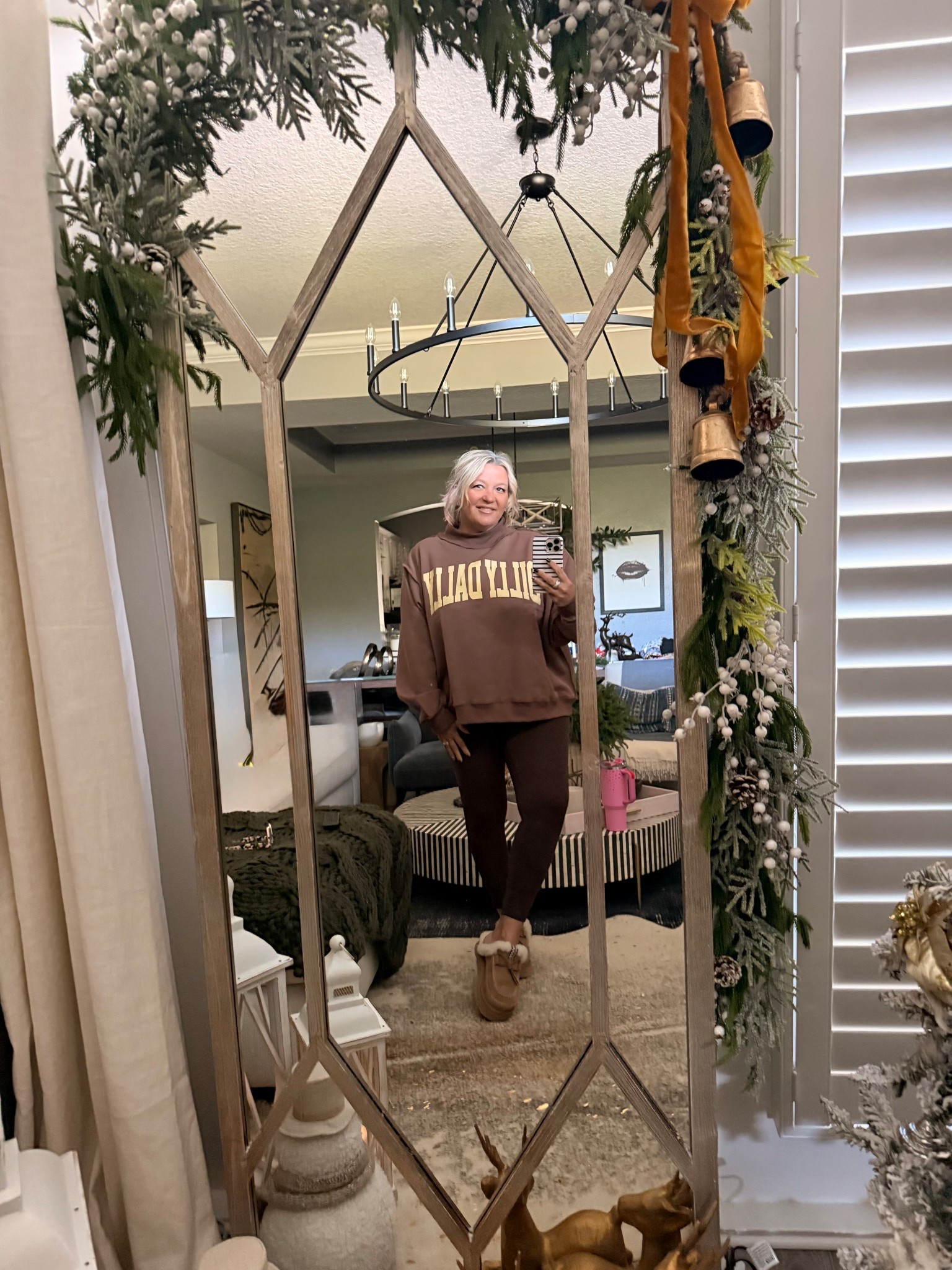 These seems to be my 2026 uniform!   Cute top - leggings - Ugggs.   Not mad about it - it’s cute and comfy!   At least my makeup is on point.   Only taken me 52 years to figure out what works perfectly for me.   

#LTKootd #LTKdayinmylife #LTKselfcare
